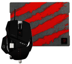 Mad Catz R.A.T. 7 Laser Gaming Mouse with G.L.I.D.E. 3 Gaming Mouse Mat - Red & Grey